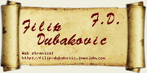 Filip Dubaković vizit kartica